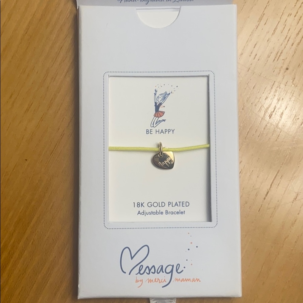 NEW- be happy Message by Merci Maman Bracelet